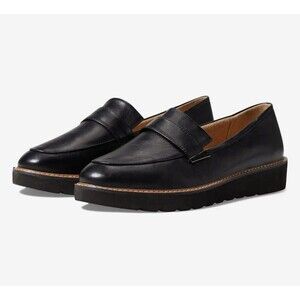 NIB Naturalizer Women Adiline Slip On Wedge Loafers Black Leather Sz 9.5 Wide
